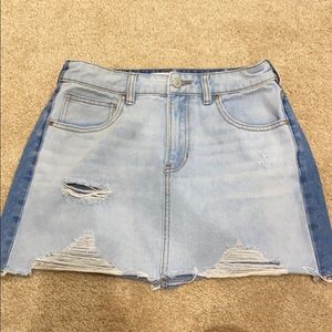Two toned jean skirt